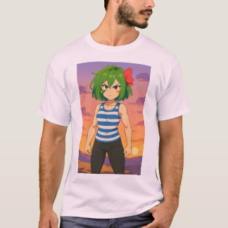 T-shirt Guerrière déterminée du coucher de soleil – Art de