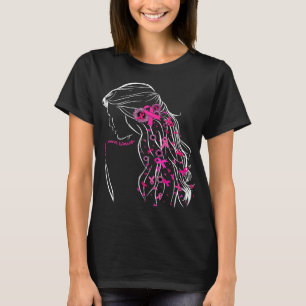 T-shirt Guerrière du cancer du sein Femmes fortes Pink Rib