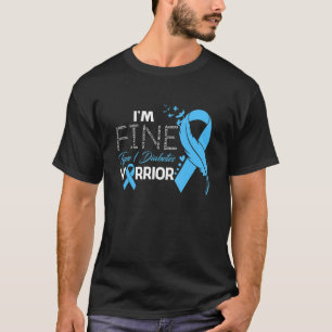 T-shirt Guerrière du diabète de type 1 Je vais bien plume