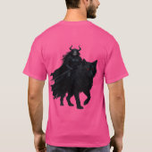T-shirt Guerrière noire du loup de l'enfer (Dos)
