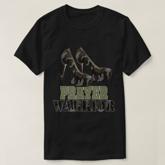 T-shirt Guerriers De Prière Camo Avec Talon Religieux Chré (Design devant)