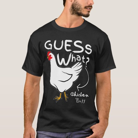 T-shirt Guess What Chicken Butt Graphic Mens (Devant)