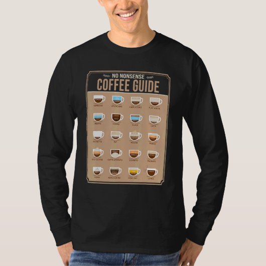T-shirt Guide Café Barista Cappuccino Je Bois Beaucoup De (Devant)