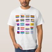 T-shirt Guide complet de l'indicateur LGBTQ+ Pride (Devant)