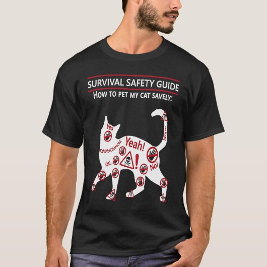 T-shirt Guide de câlinage de chat  Guide de sécurité de su (Devant)