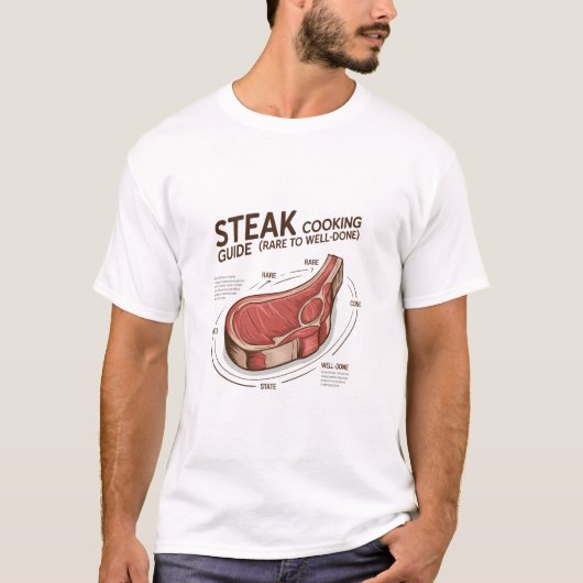 T-shirt Guide de cuisson du steak (saignant à bien cuit) (Devant)