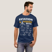 T-shirt Guide de dépannage de l'aviation amusant (Devant entier)