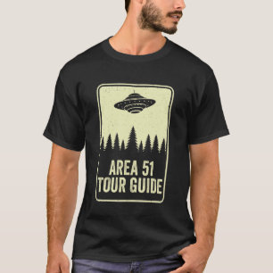 T-shirt Guide touristique d'Area 51 UFO Moon Day Alien Fly