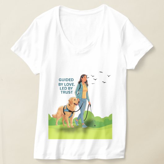 T-shirt Guidée par Love - Guide Chien Conception de suppor (Poser)