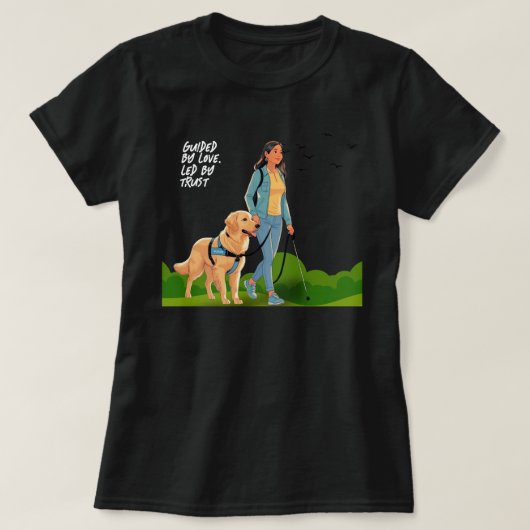T-shirt Guidée par Love - Guide Chien Conception de suppor (Design devant)