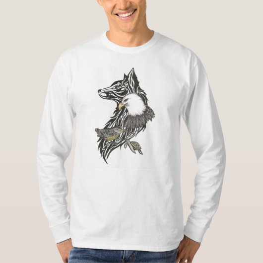 T-shirt Guides d'animaux et d'oiseaux devant et derrière T (Devant)
