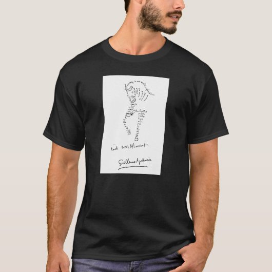 T-shirt Guillaume Apollinaire, Calligramme Cheval (Devant)