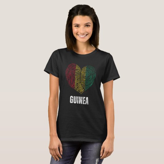 T-shirt Guinea Flag Guinean Flag Guinea DNA Guinea Heart (Devant entier)