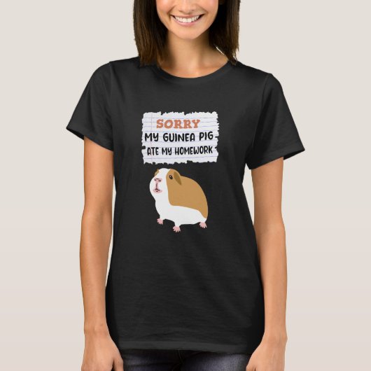 T-shirt Guinea Pig Ate My Homework Kids School (Devant)