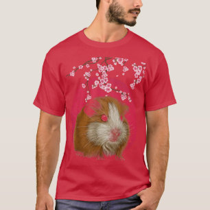 T-shirt Guinea Pig Japanese Cherry Blossom Flower
