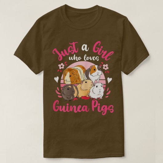 T-shirt Guinea Pig Just a Girl Who Loves Guinea Pigs (Design devant)