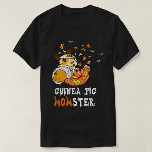 T-shirt Guinea Pig Momster Pumpkin Monster Funny Halloween (Design devant)