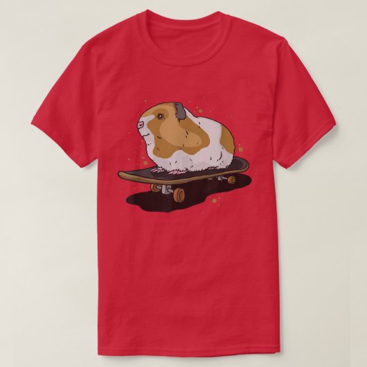 T-shirt Guinea pig on skateboard skateboarding (Design devant)