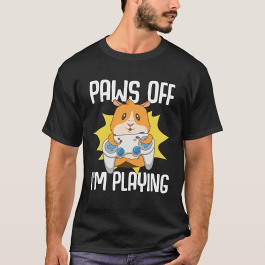 T-shirt Guinea Pig  Paws Off I m Playing (Devant)