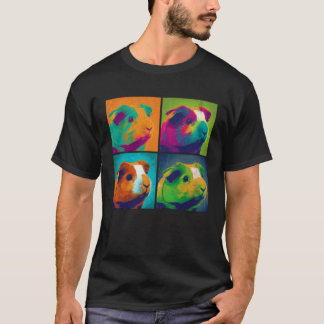 T-shirt Guinea Pig Pop Illustration Colorful Animal Women 