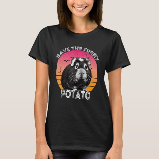 T-shirt Guinea Pig Save The Furry Potato (Devant)