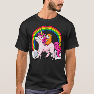 T-shirt Guinea Pig White Unicorn Horse Mystical Rainbow Ca