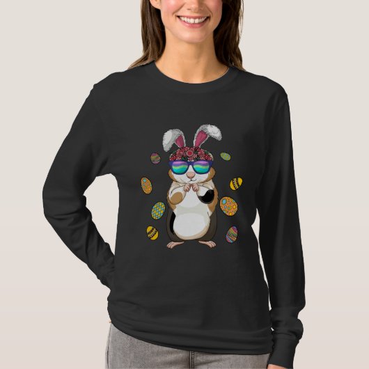 T-shirt Guinea Pig With Cute Bunny Ears Happy Easter Day E (Devant)