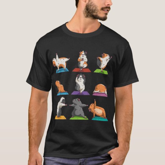 T-shirt Guinea Pig Yoga Position Workout Gift funny boy (Devant)