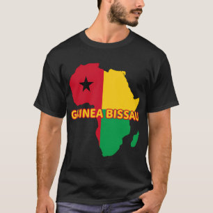 T-shirt Guinée-Bissau-Guinée-Bissau - Carte du drapeau de 