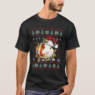 T-shirt Guinée Cochon Fairy Lumières de Noël Père Noël Ugl