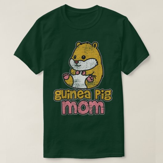 T-shirt Guinée Cochon Maman Kawaii Vintage (Design devant)