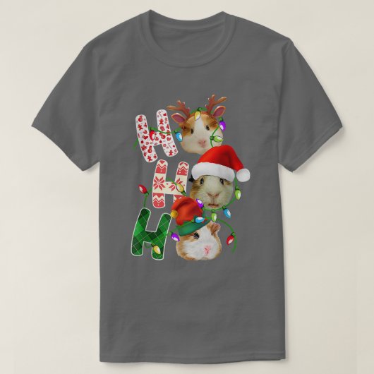 T-shirt Guinée Cochon Père Noël Ho Ho Ho Drôle Noël Noël N (Design devant)