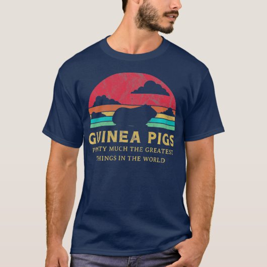T-shirt Guinée Cochon plus grande chose Retro Sunset Anima (Devant)