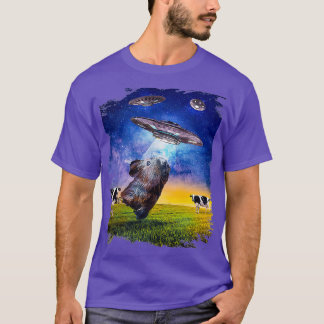 T-shirt Guinée Cochon Ufo enlèvement ferme mignonne