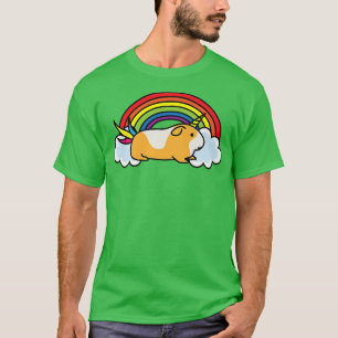 T-shirt Guinée Cochon Unicorn Arc-en-ciel nuages heureux p