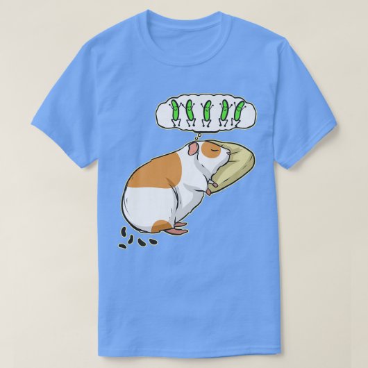 T-shirt Guinée Cute Pig Dreaming about Food Funny (Design devant)
