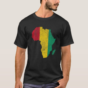 T-shirt Guinée Drapeau Afrique Continent Silhouette Cadeau