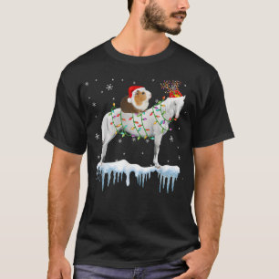 T-shirt Guinée équitation Cheval Reindeer Père Noël Noël L