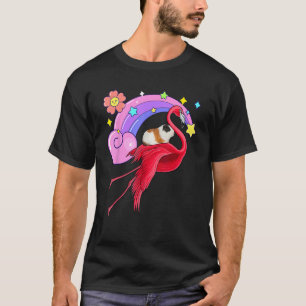 T-shirt Guinée équitation de porc Flamant rose mignon coeu