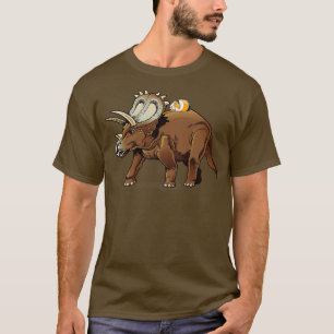 T-shirt Guinée équitation Pig Tricératops Dinosaur Drôle G