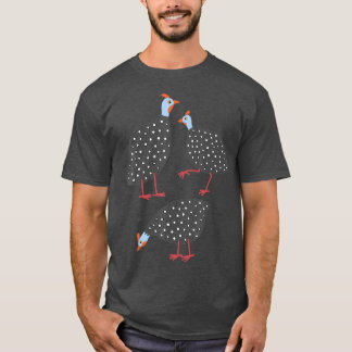 T-shirt Guinée Fowl mignon Hen Illustration Graphisme