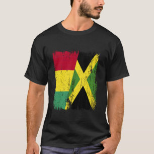 T-shirt Guinée Jamaïque Demi-drapeau Guinéens Patrimoine J