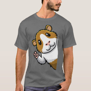 T-shirt Guinée Pig du côté de la paix signe Hommes Femmes 