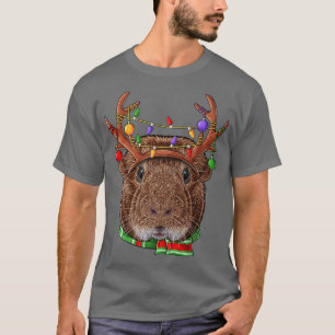 T-shirt Guinéen Cochon Rindeer Antlers mignon animal de No
