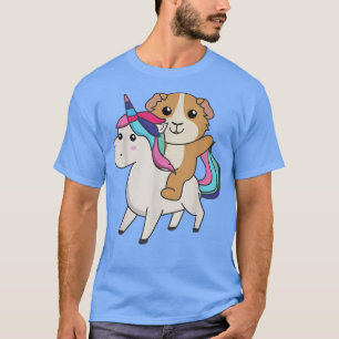 T-shirt Guinéen Cochon Sur Unicorn Arc En Ciel Mélange Gui