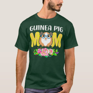 T-shirt Guinéen Pig Eyeglass Maman Rodent Floral Propriéta
