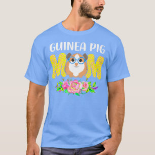 T-shirt Guinéen Pig Eyeglass Maman Rodent Floral Propriéta