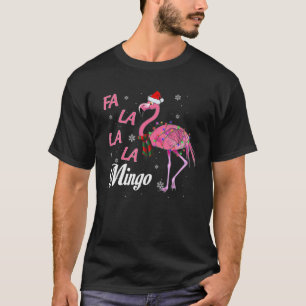 T-shirt Guirlande de Noël Fa La La Santa Flamingo