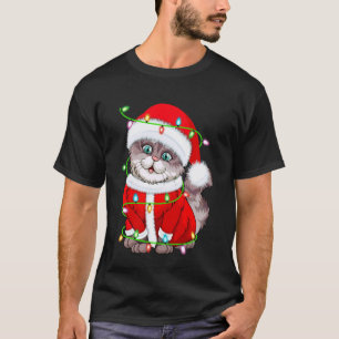 T-shirt Guirlande de Noël pour chat Costume de Père Noël A
