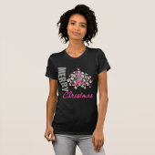 T-shirt Guirlande de ruban de rose de cancer du sein de (Devant entier)